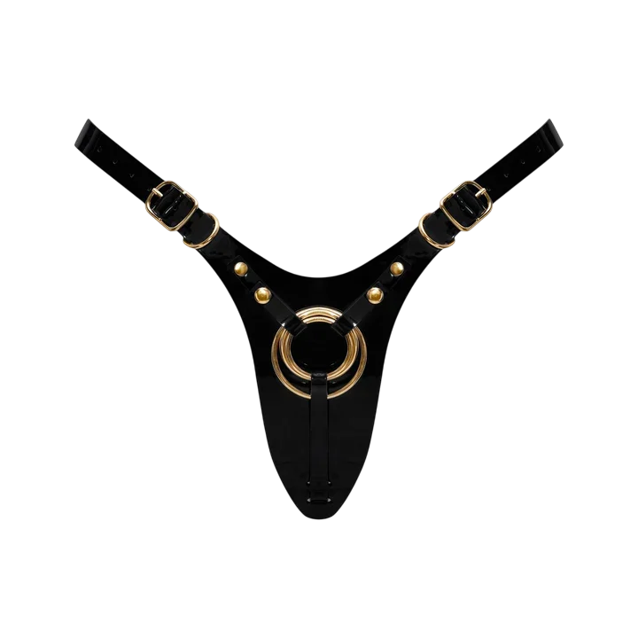 LEATHERETTE HARNESS FABULOUS - ONE SIZE - BLACK GLOSSY - Image 2