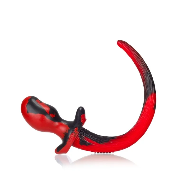 BEAGLE, puppy tail buttplug, RED SWIRL, Medium - Image 3