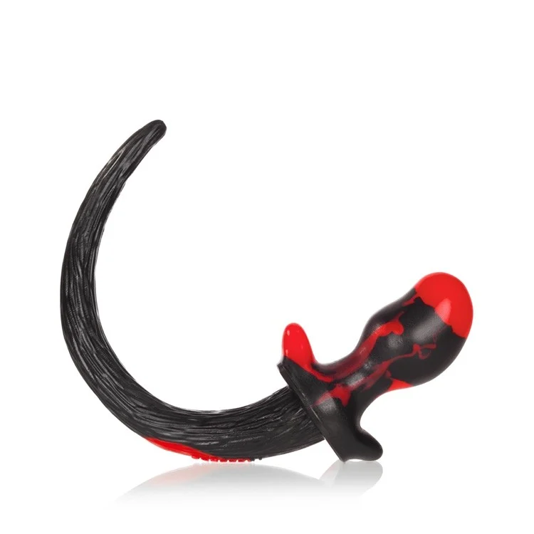 BEAGLE, puppy tail buttplug, RED SWIRL, Medium - Image 4