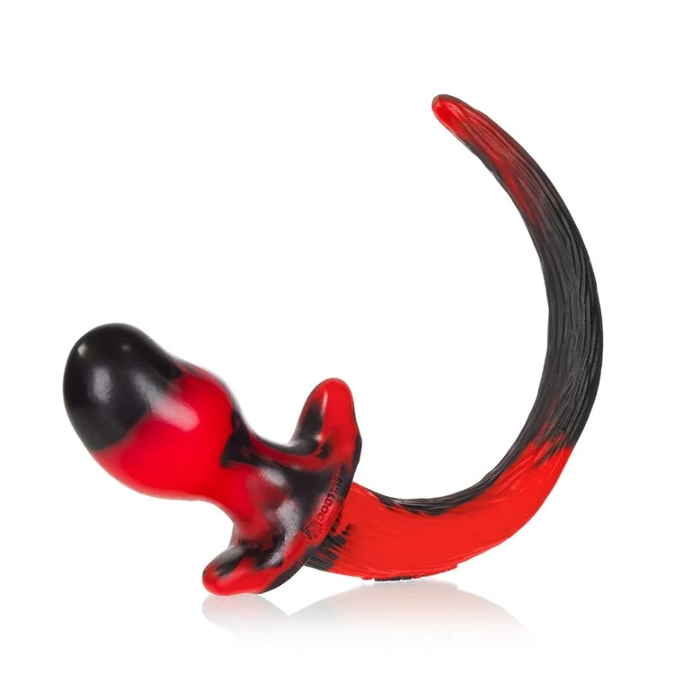 BEAGLE, puppy tail buttplug, RED SWIRL, Medium - Image 5