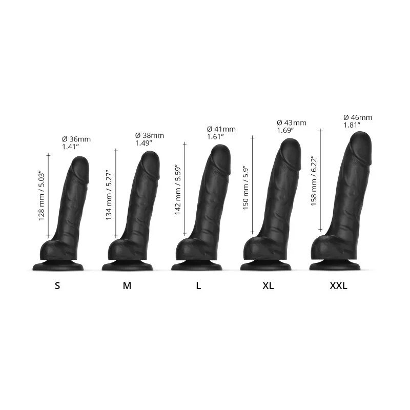 SLIDING SKIN REALISTIC DILDO BLACK XXL - Image 4