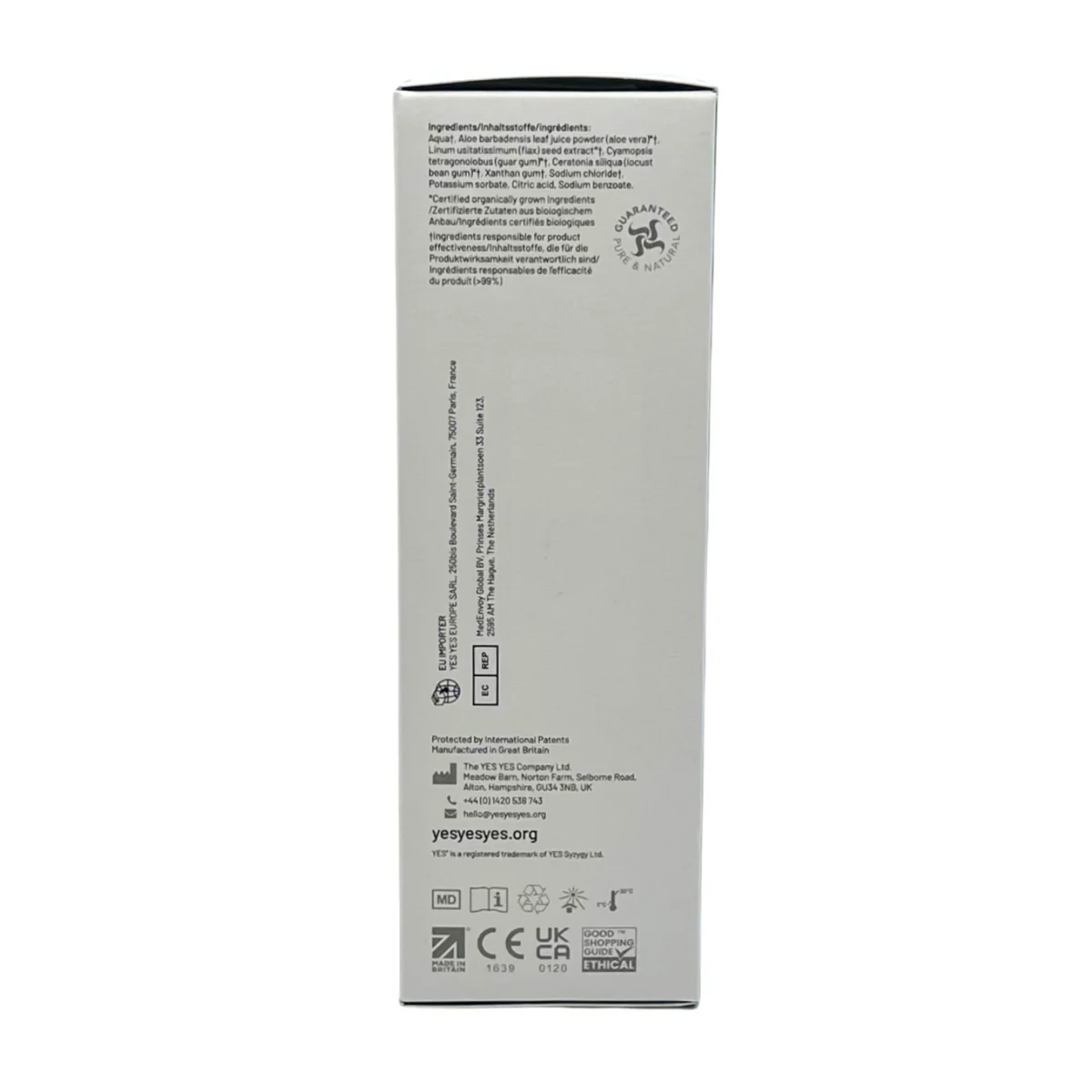 YES WB Water Based Organic Lubricant 100ml - Image 4