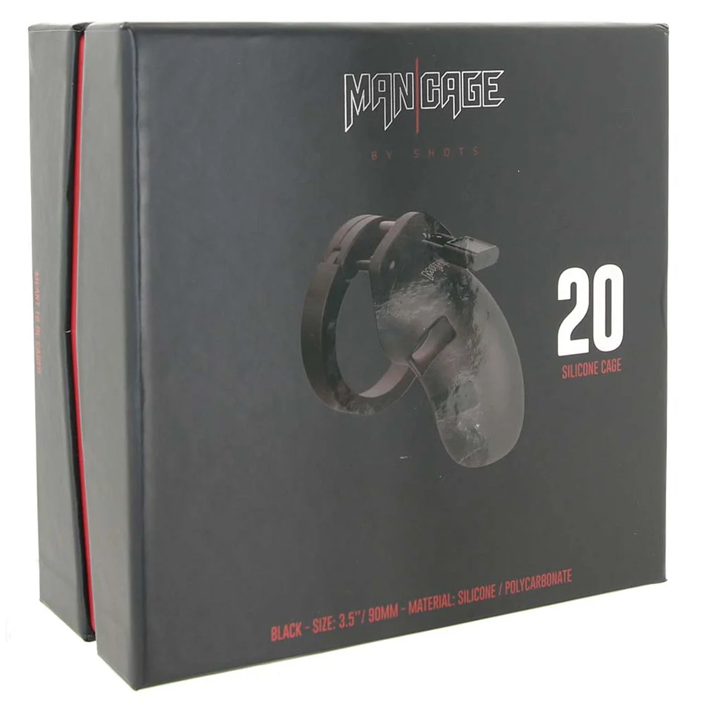 ManCage 20 3.5 Inch Silicone Cock Cage in Black – Image 6