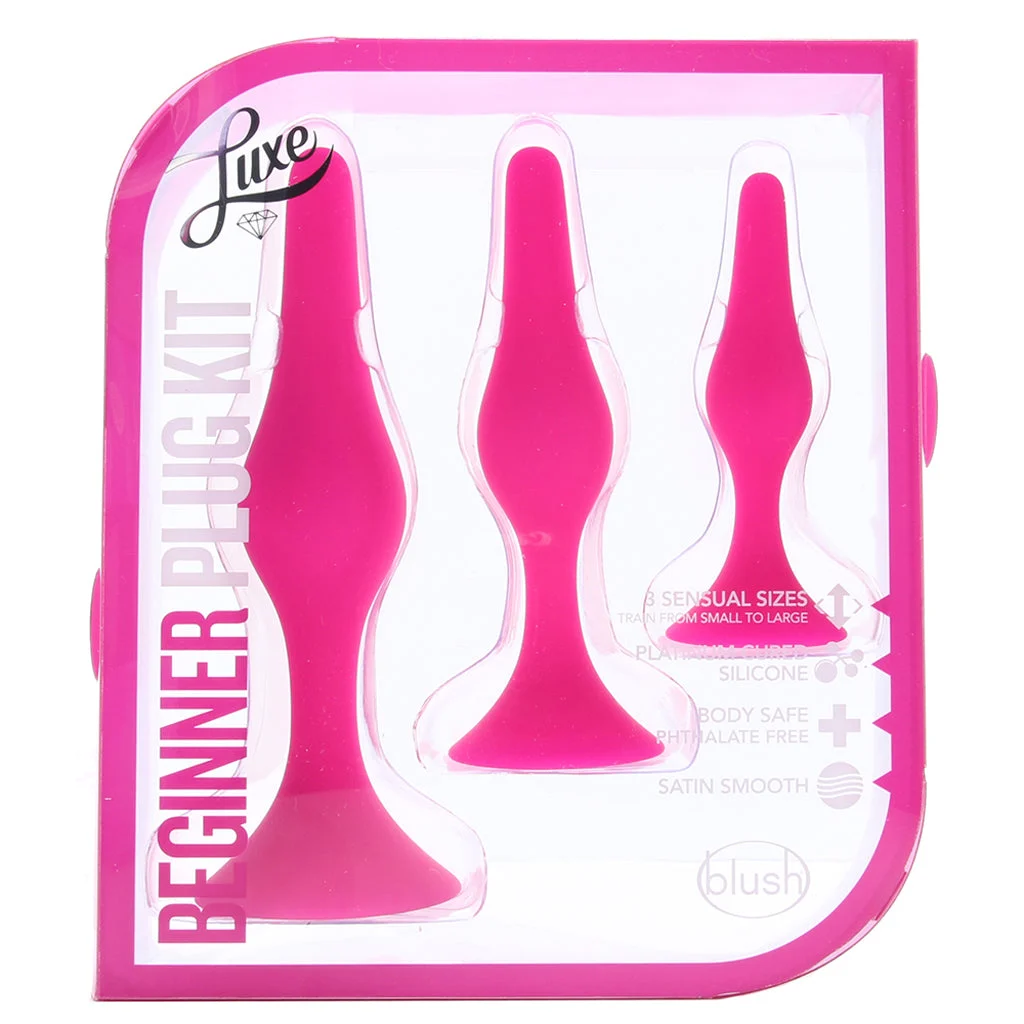 Luxe Beginner Silicone Butt Plug Kit in Pink - Image 6