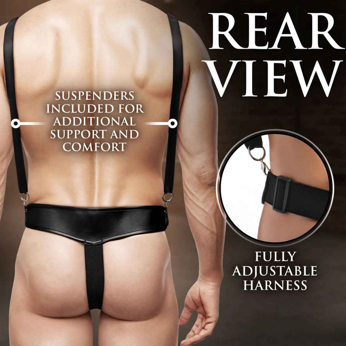 Master Series Magnum 9 Inch Hollow Dildo and Harness - Image 5