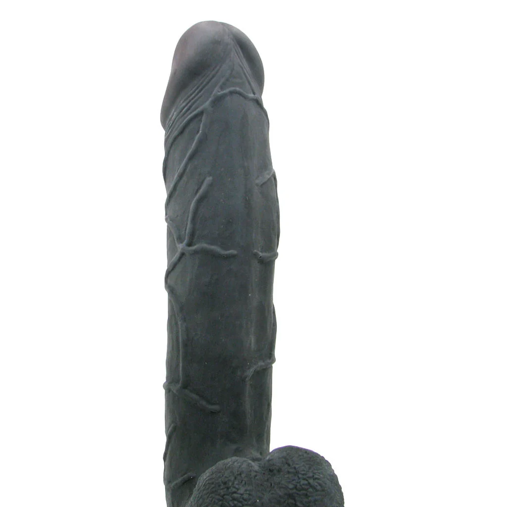 Real Feel Deluxe 12 Inch Vibrating Wall Banger Dildo in Bla - Image 2