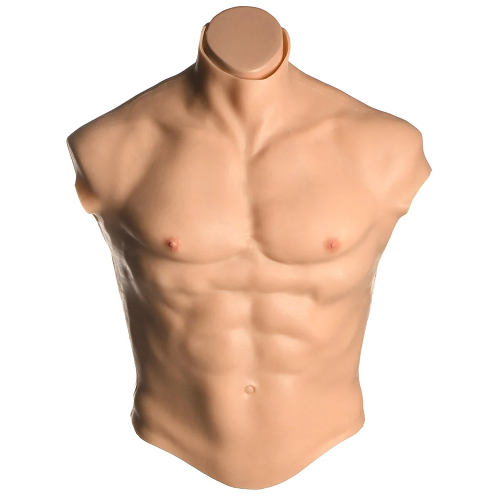 Master Series Ripped Silicone Male Chest in Large - Image 5