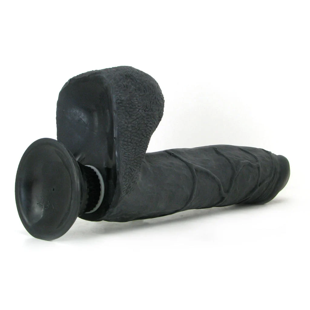 Real Feel Deluxe 12 Inch Vibrating Wall Banger Dildo in Bla - Image 5