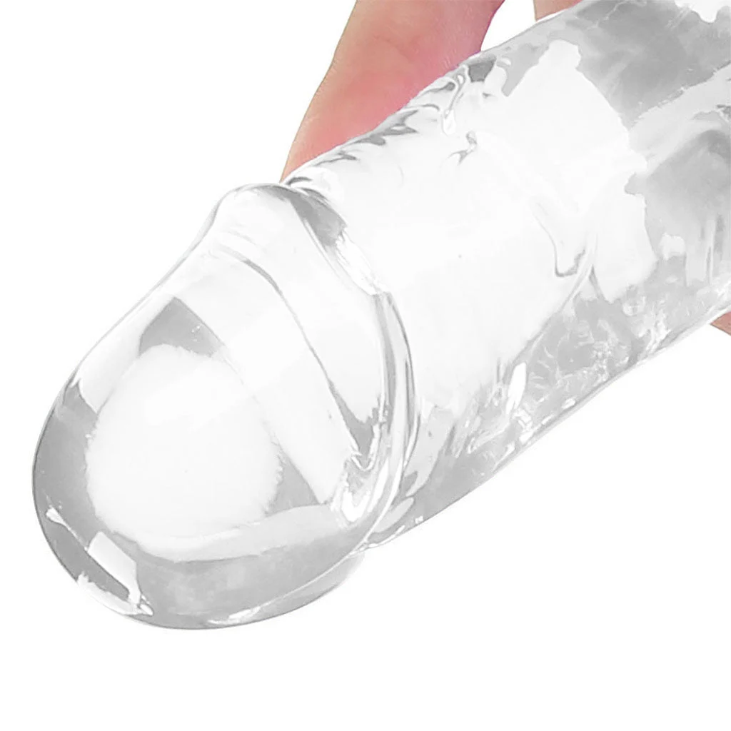 RealRock Crystal Jelly 18 Inch Double Dildo in Clear – Image 2