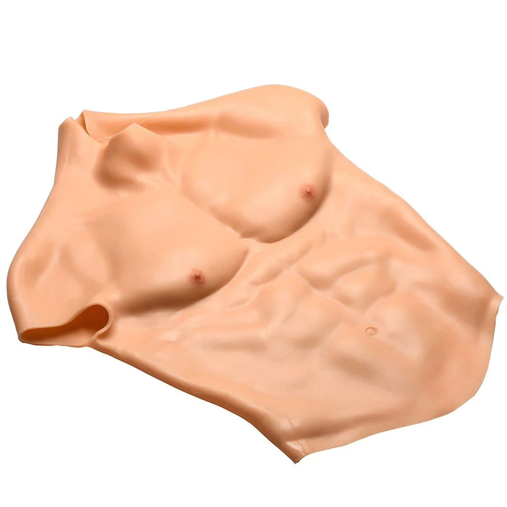 Master Series Ripped Silicone Male Chest in Large - Image 4