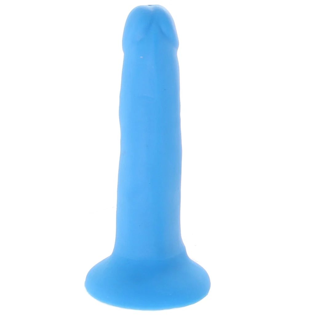Neo Elite 6 Inch Silicone Dual Density Cock in Blue – Image 3