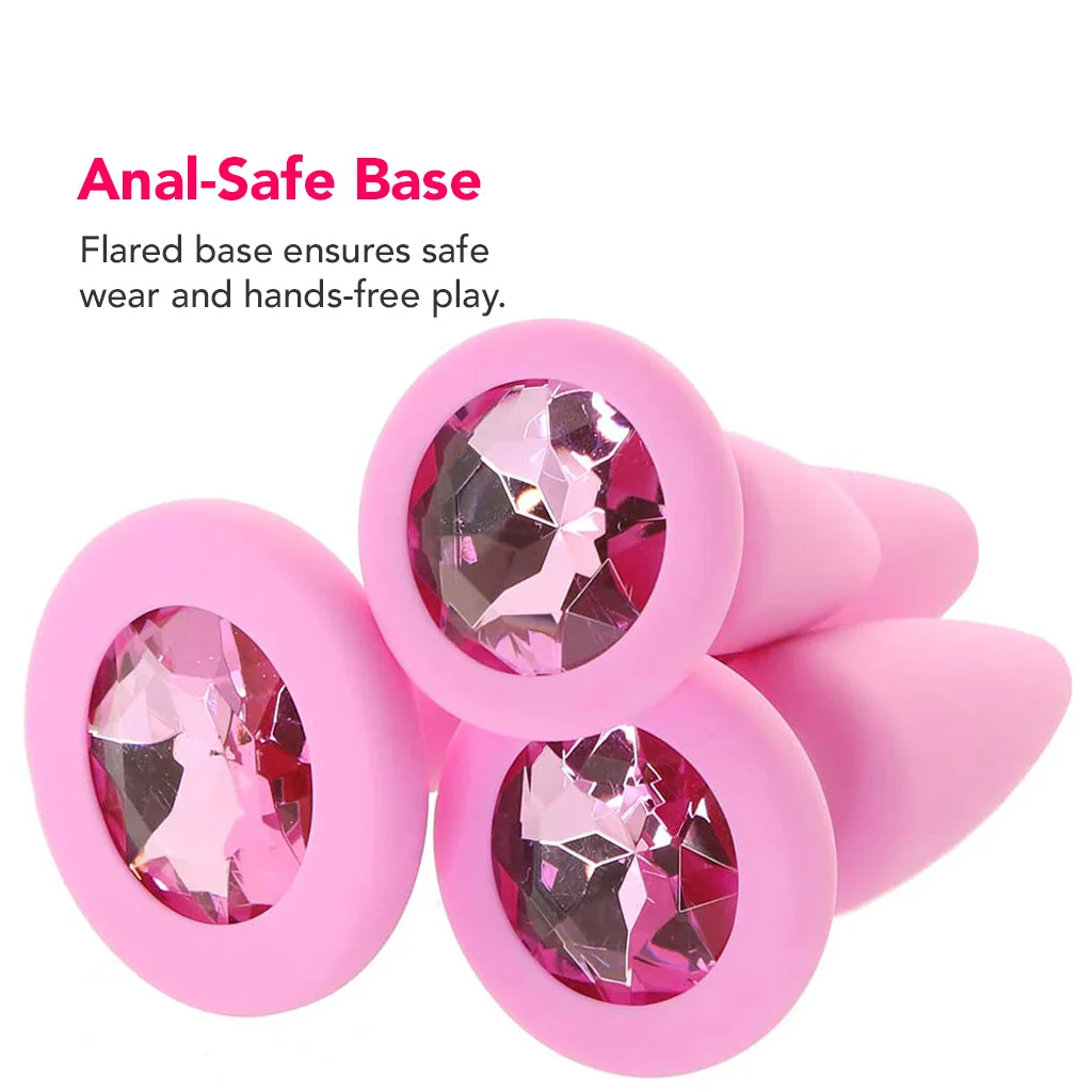 First Time Crystal Booty Anal Plug Set in Pink - Image 5