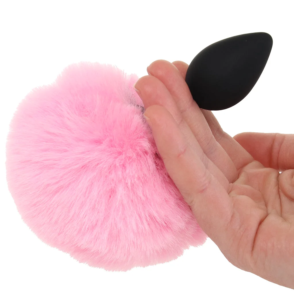 Tailz Fluffy Bunny Tail Silicone Plug in Pink – Image 4