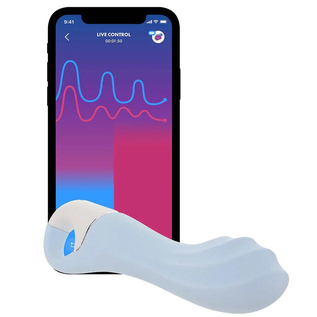 Satisfyer Air Pump Vibrator 5+ G-Spot Vibe in Blue - Image 3