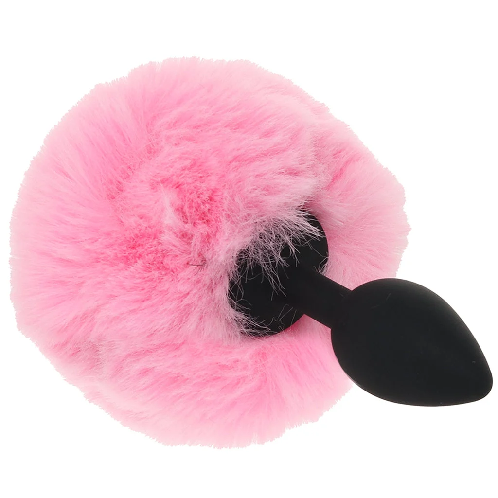 Tailz Fluffy Bunny Tail Silicone Plug in Pink – Image 2