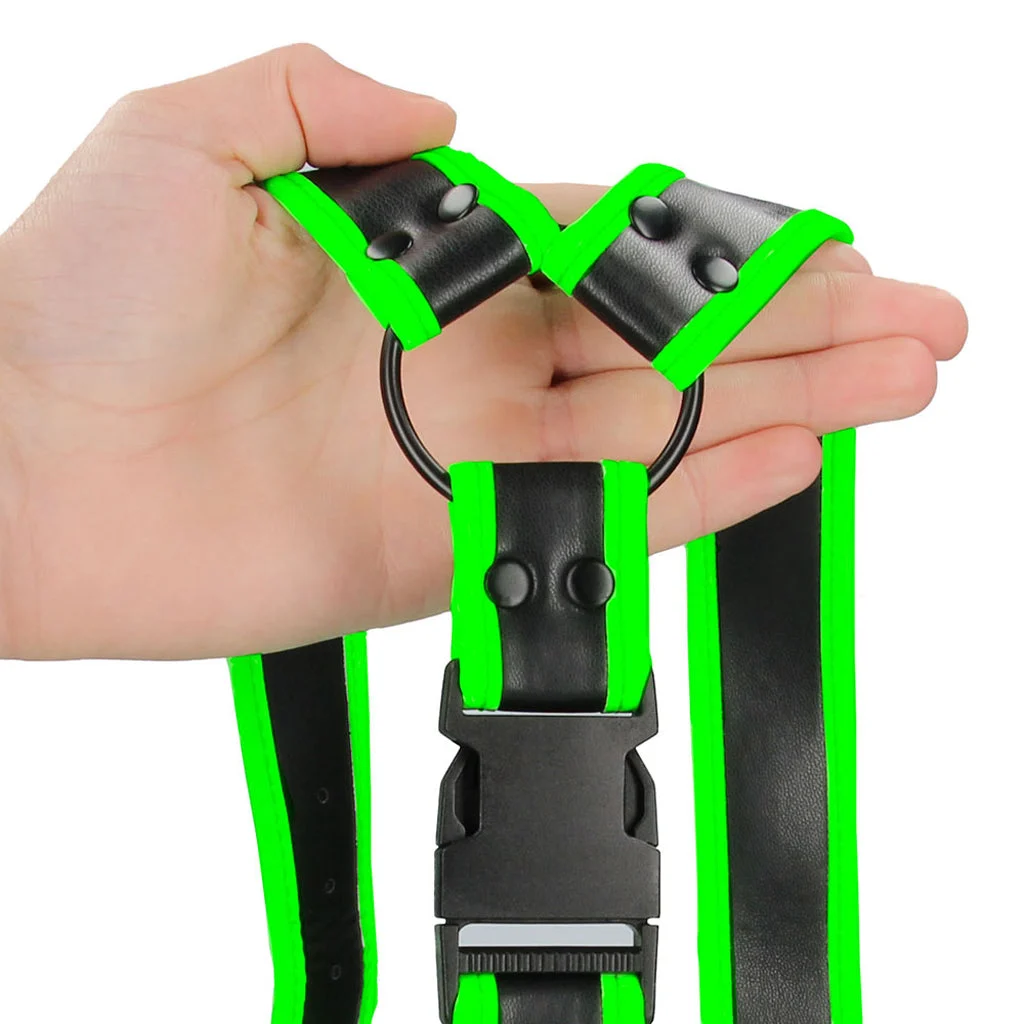 Ouch! Glow In The Dark Bulldog Buckle Harness /M - Image 4