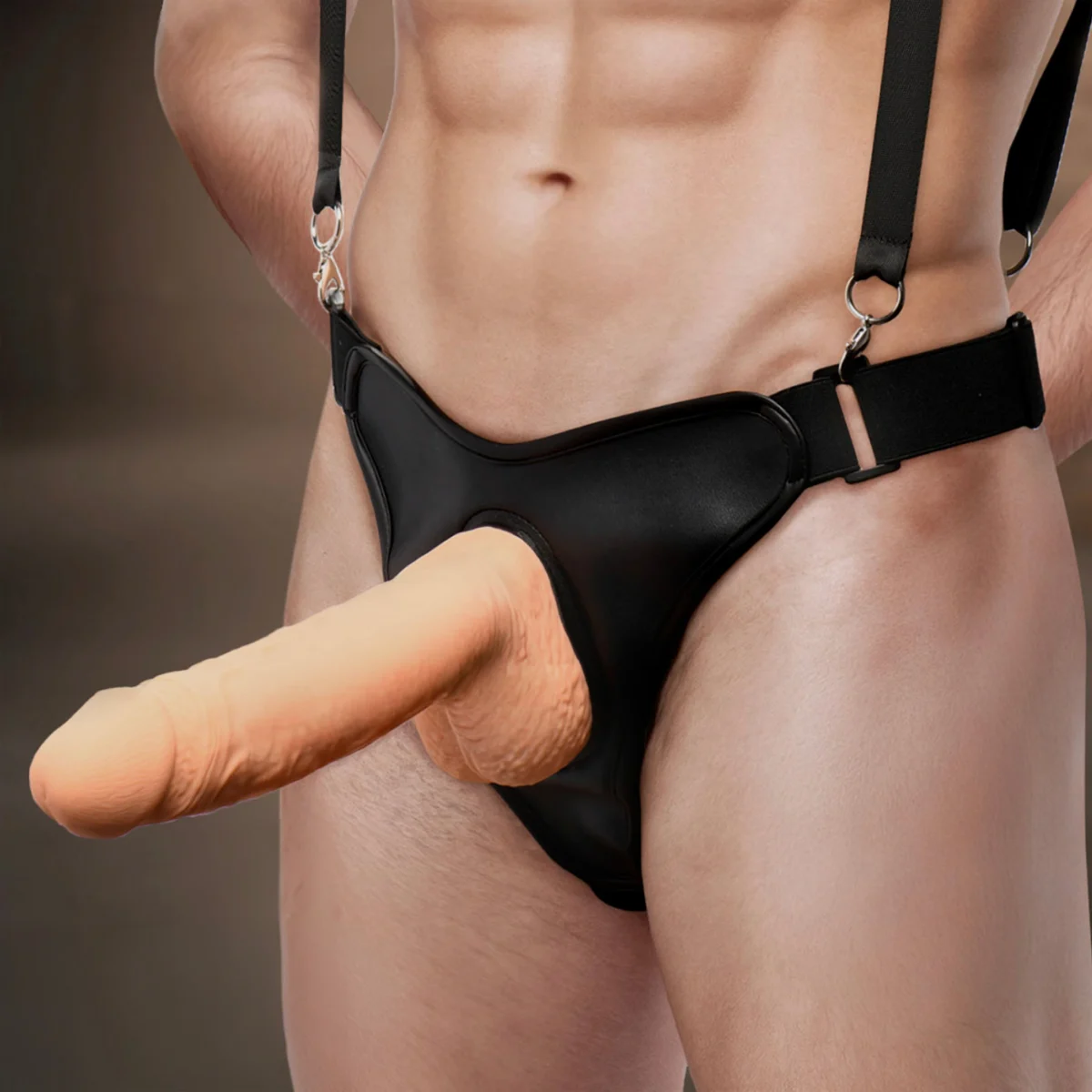 Master Series Magnum 9 Inch Hollow Dildo and Harness - Image 2