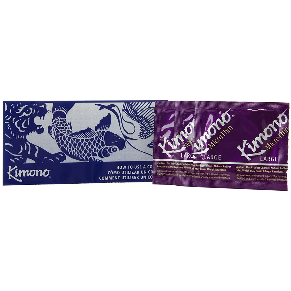 Kimono MicroThin Large Condoms in 3 Pack - Image 2