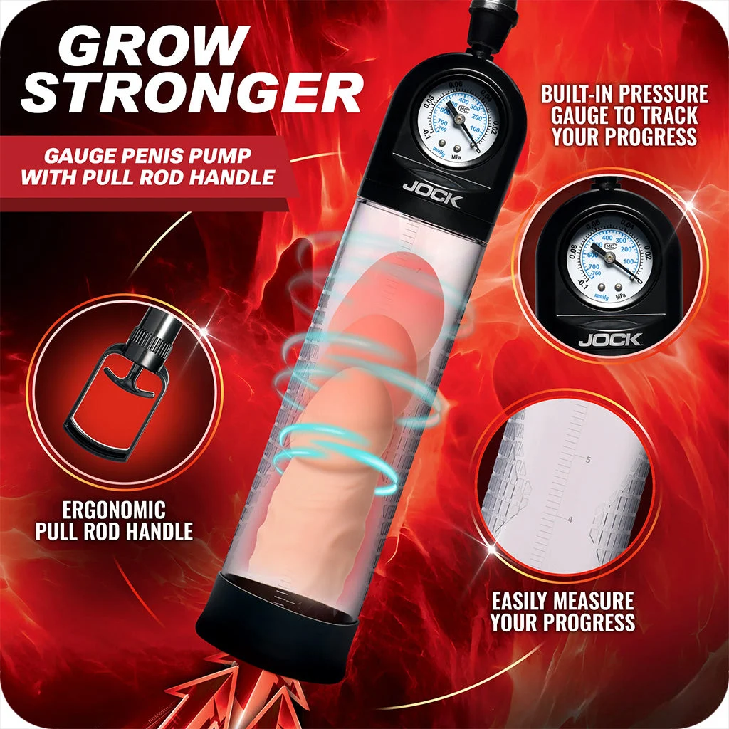 Jock Pump Up Pull Rod Penis Pump with Pressure Gauge – Image 8