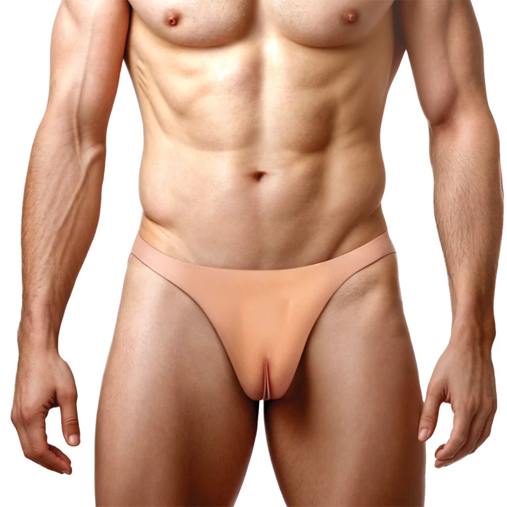 Master Series Pussy Strap Silicone Jockstrap in Light - Image 5