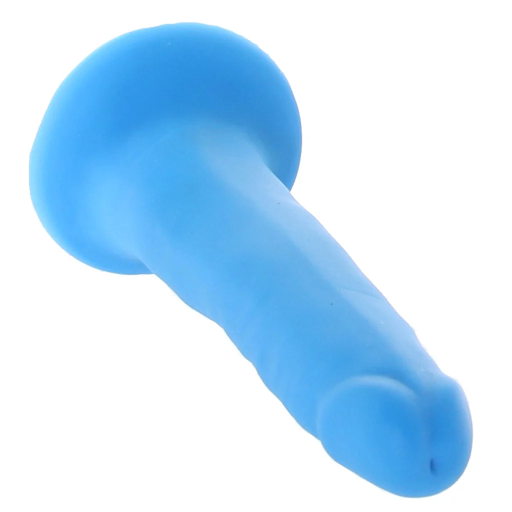 Neo Elite 6 Inch Silicone Dual Density Cock in Blue – Image 2