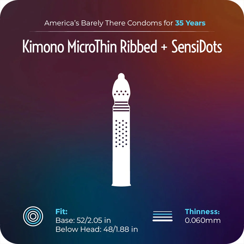 Kimono MicroThin Ribbed & Sensi-Dots in 12 Pack - Image 4