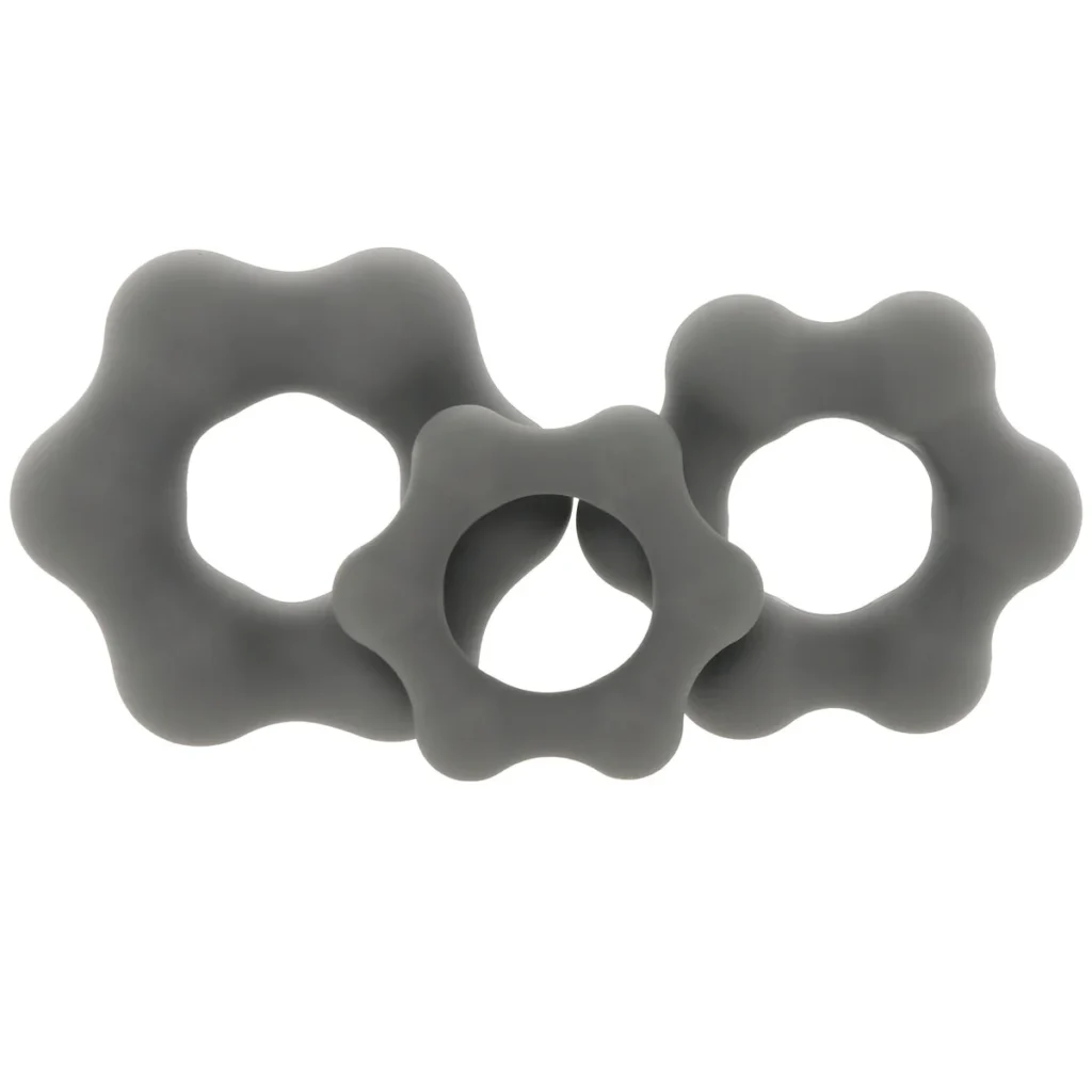 Alpha Liquid Silicone Endurance 3 Piece Cock Ring Set