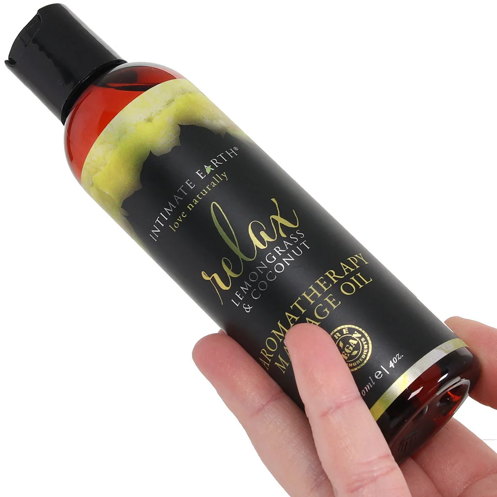 Relax Massage Oil 4oz/120ml in Lemongrass & Coconut - Image 4