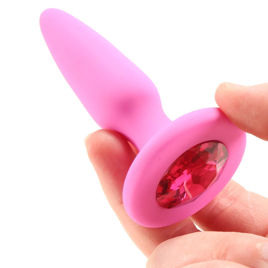 Glams Mini Pink Gem Silicone Butt Plug - Image 4