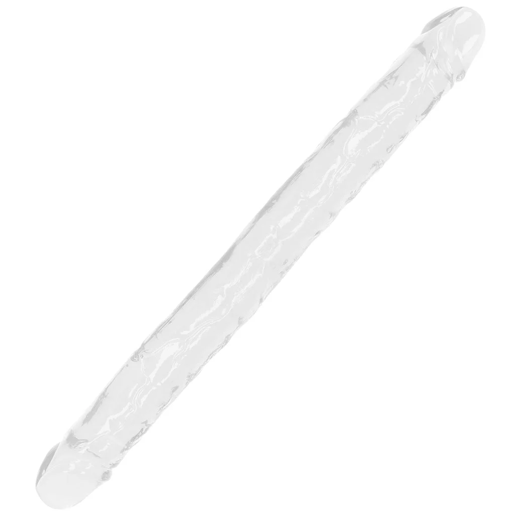 RealRock Crystal Jelly 18 Inch Double Dildo in Clear – Image 6