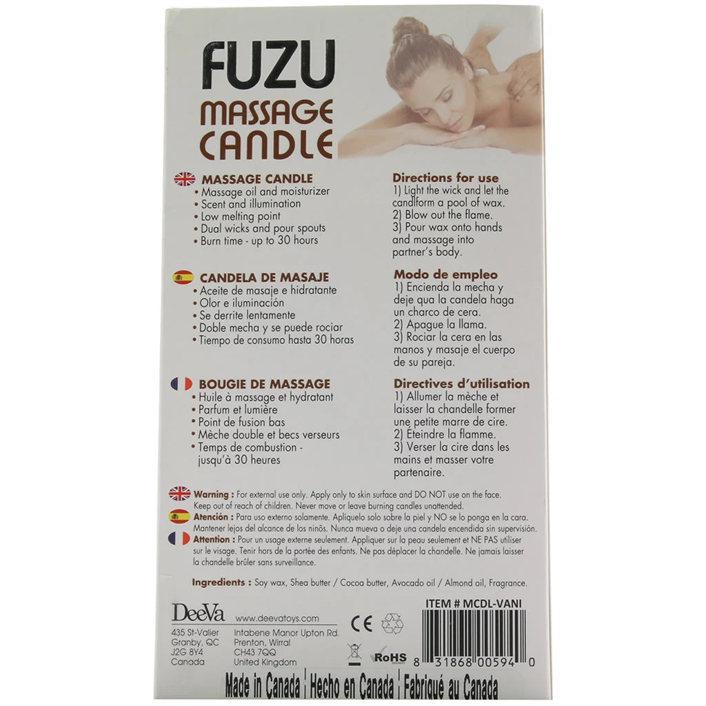 Fuzu Warm Vanilla Sugar Massage Candle in 4oz – Image 5