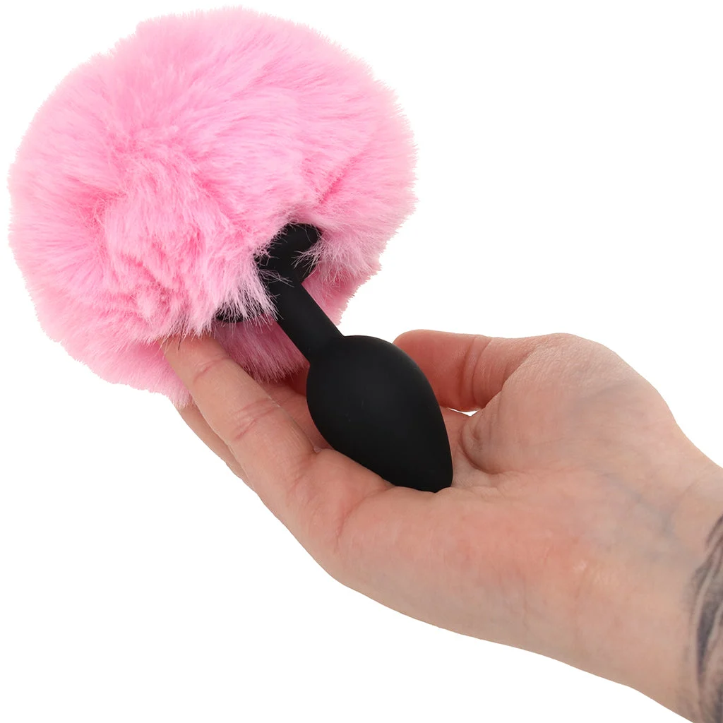 Tailz Fluffy Bunny Tail Silicone Plug in Pink – Image 6