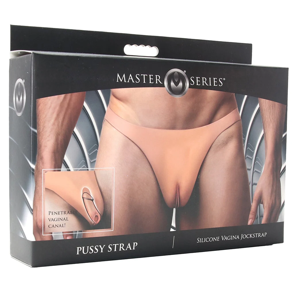 Master Series Pussy Strap Silicone Jockstrap in Light - Image 6