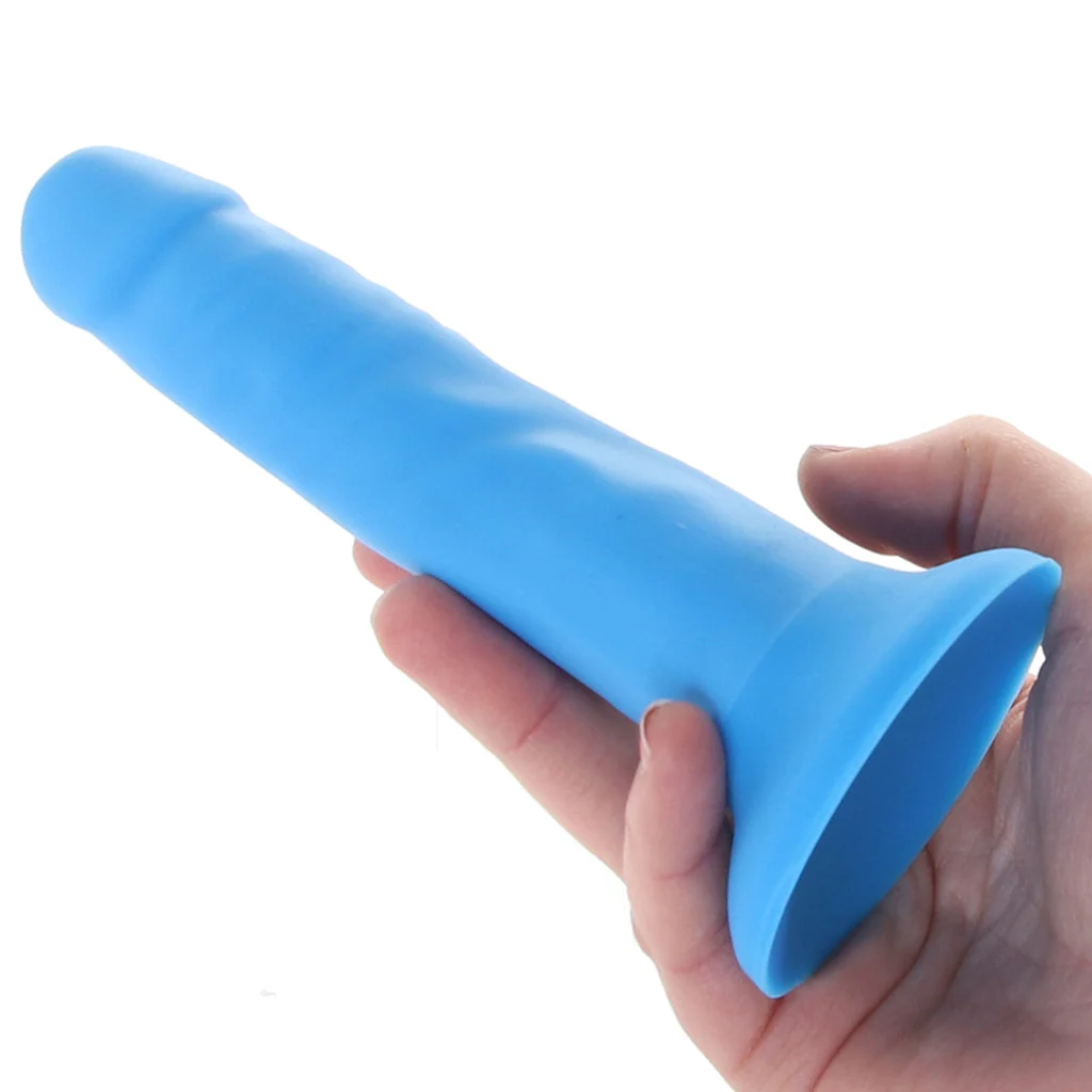 Neo Elite 6 Inch Silicone Dual Density Cock in Blue – Image 4