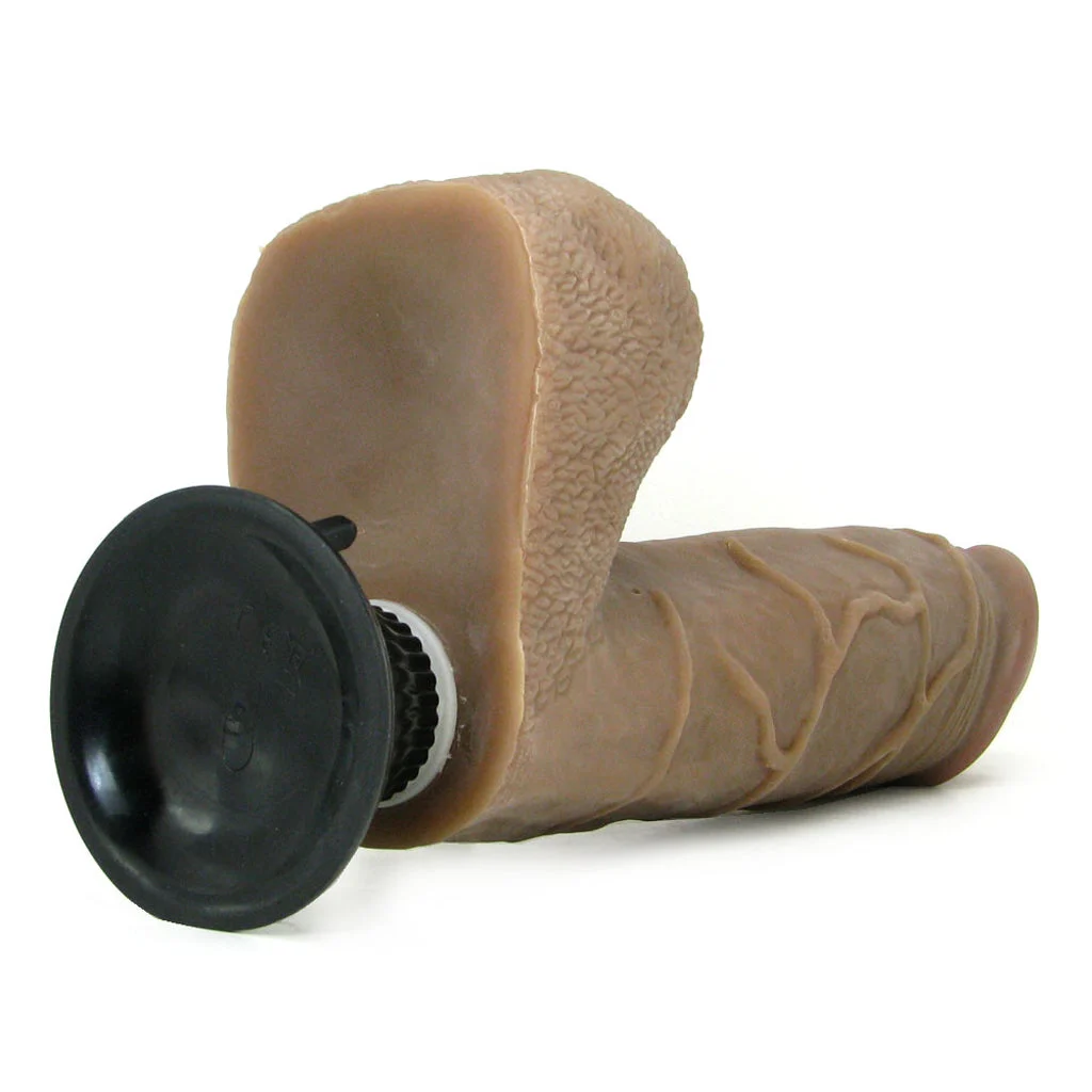 Real Feel Deluxe 10 Inch Vibrating Wall Banger Dildo in Tan - Image 5