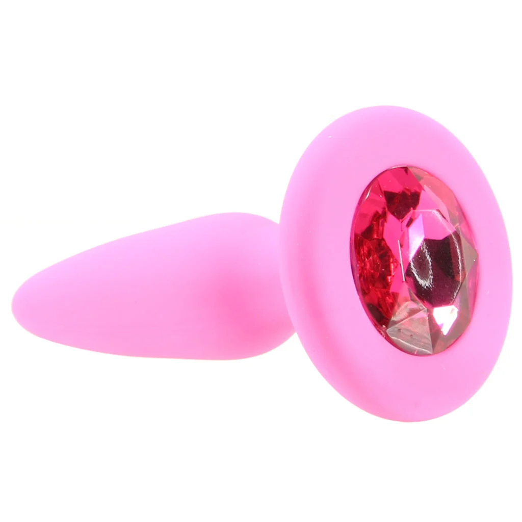 Glams Mini Pink Gem Silicone Butt Plug - Image 5
