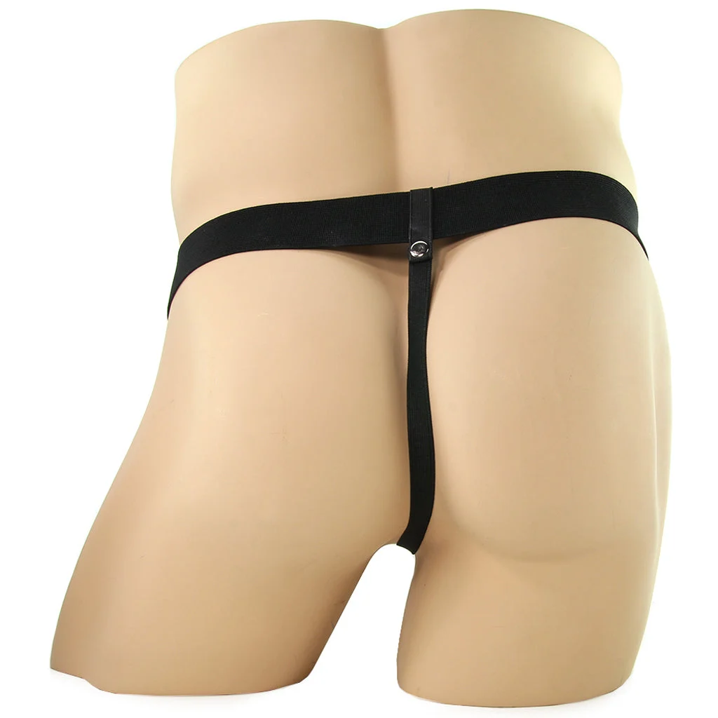 Fetish Fantasy Vibrating 9 Inch Hollow Strap-On in Brown – Image 5