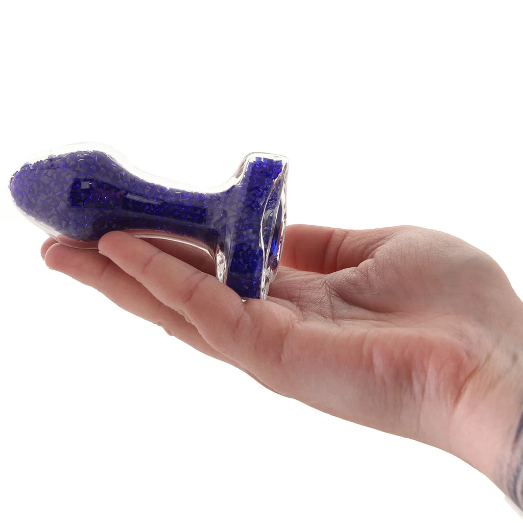 Oh My Gem Lustre Glass Butt Plug in Blue - Image 4