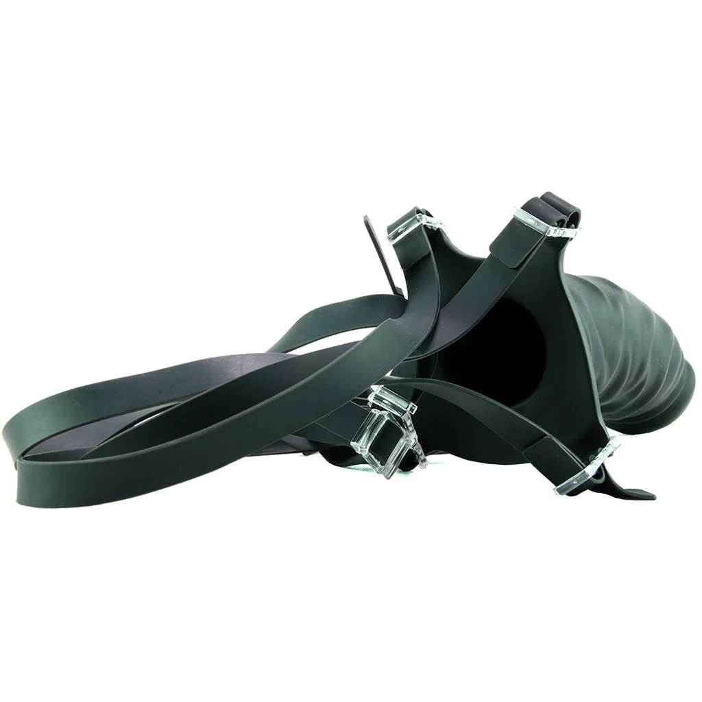 Extreme 7 Inch Silicone Hollow Strap-On in Black - Image 4