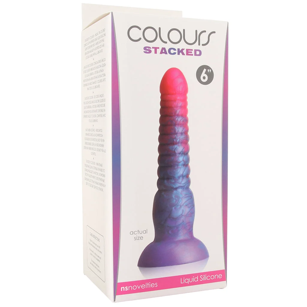 Colours Stacked 6 Inch Dildo in Pink/Blue - Image 6