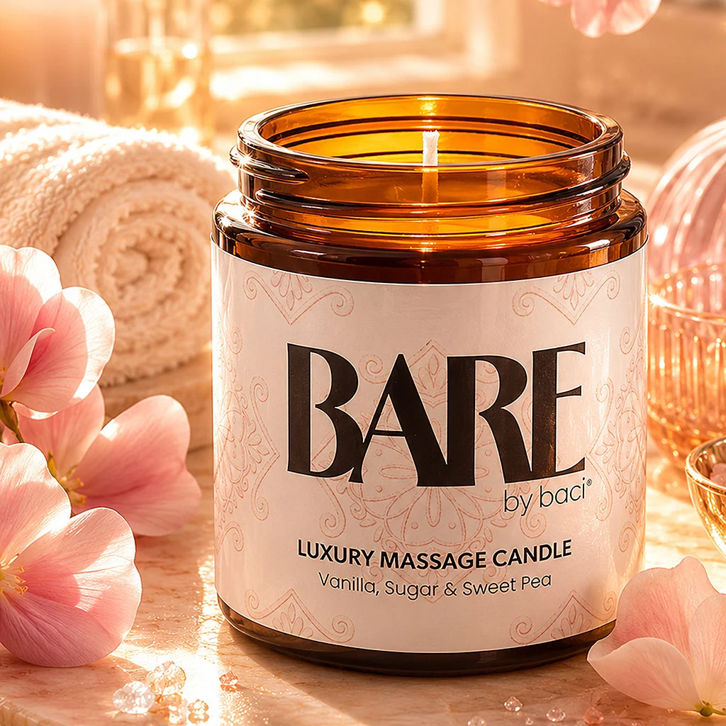 Bare Massage Candle 4oz/118ml in Vanilla, Sugar & Sweet Pea - Image 3