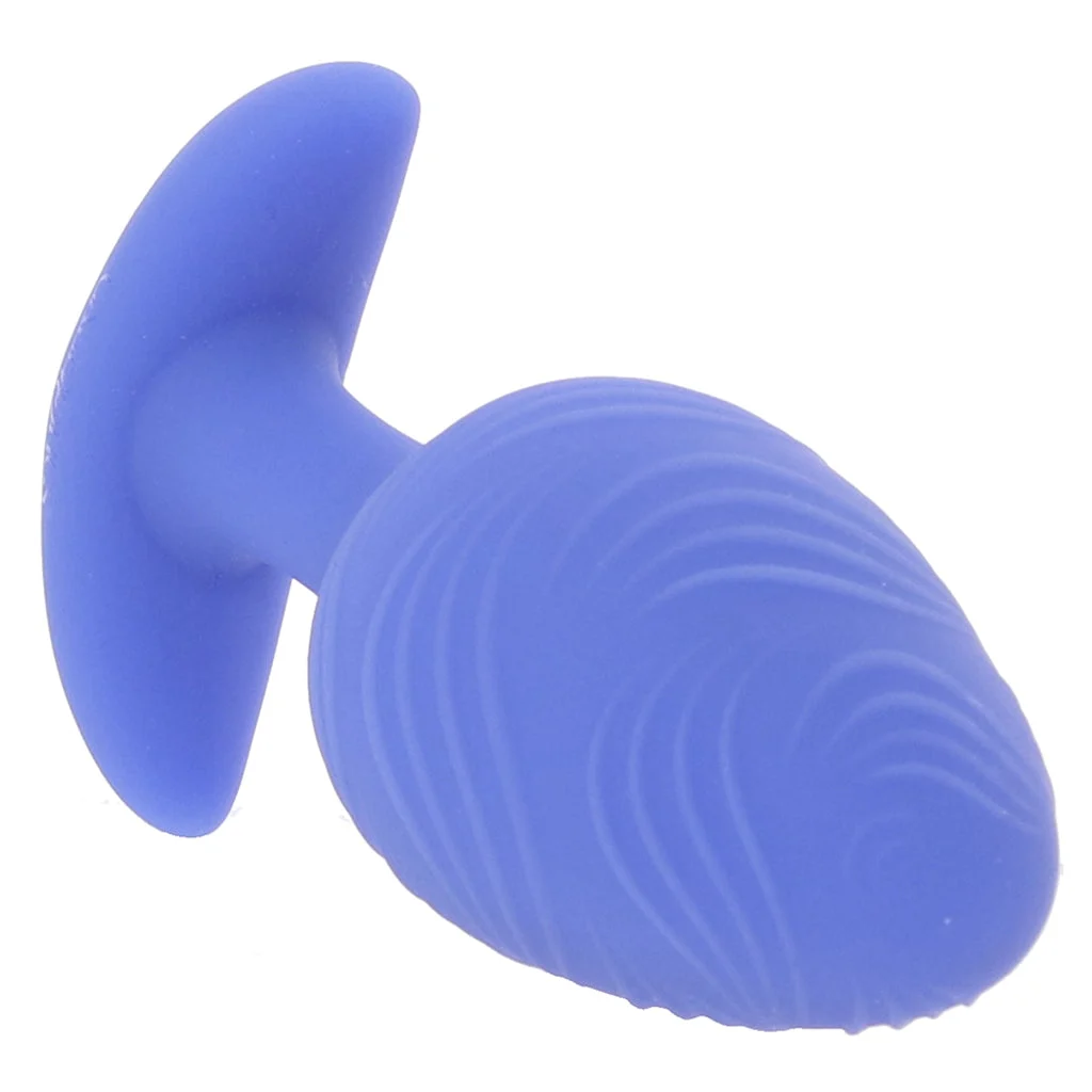 Cheeky Large Glow-In-The-Dark Vibrating Butt Plug in Blue - Image 2