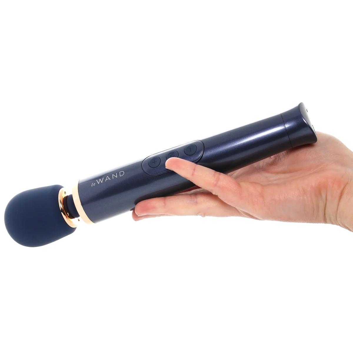 Le Wand Petite Vibrating Wand Massager in Navy - Image 4